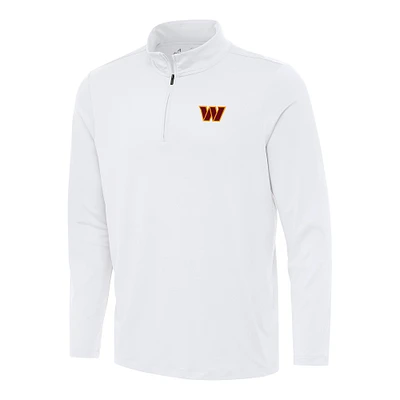 Men's Antigua White Washington Commanders Reprocess Quarter-Zip Top