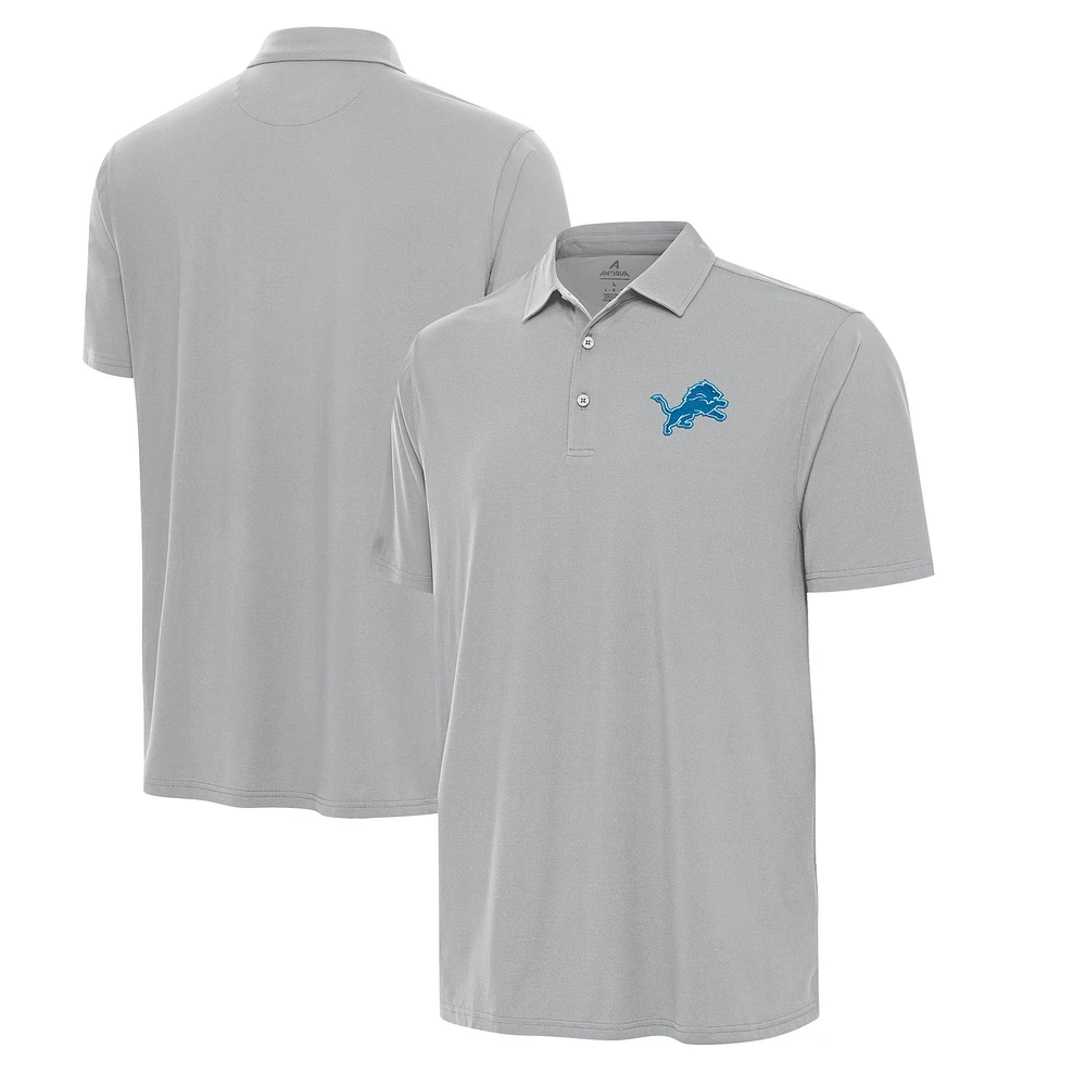 Men's Antigua Gray Detroit Lions Era Polo