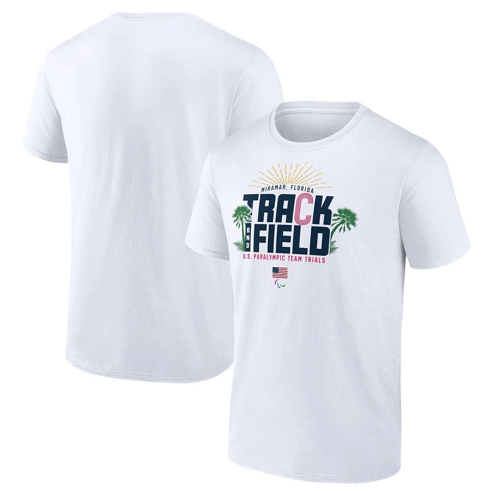 Men's White 2024 US Paralympic Track & Field Trials Miramar Victory Lane T-shirt