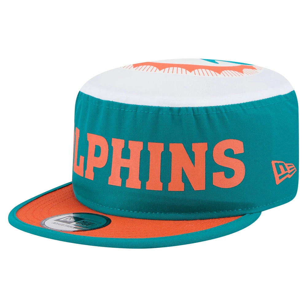 Men's New Era Aqua Miami Dolphins Throwback Retro Painter Snapback Hat