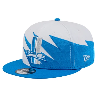 Men's New Era Blue Detroit Lions Throwback Jagged 9FiFTY Snapback Hat