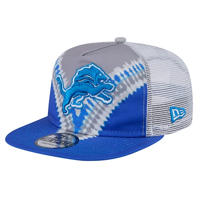 Men's New Era Gray/Blue Detroit Lions Throwback Dye Golfer Snapback Hat