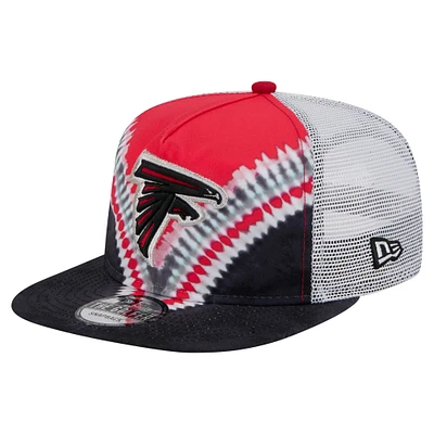 Men's New Era Red/Black Atlanta Falcons Throwback Dye Golfer Snapback Hat