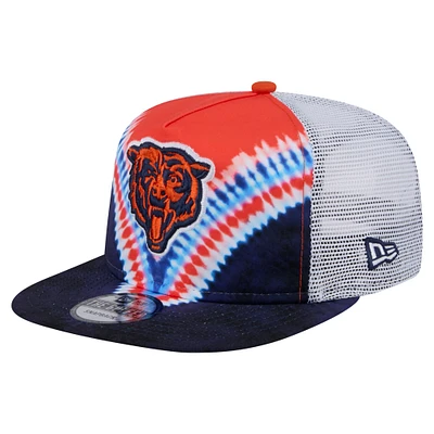 Men's New Era Orange/Navy Chicago Bears Throwback Dye Golfer Snapback Hat