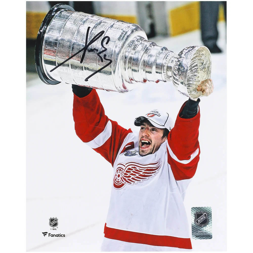 Pavel Datsyuk Detroit Red Wings Autographed 2008 Stanley Cup Champions 8" x 10" Raising Cup Photograph