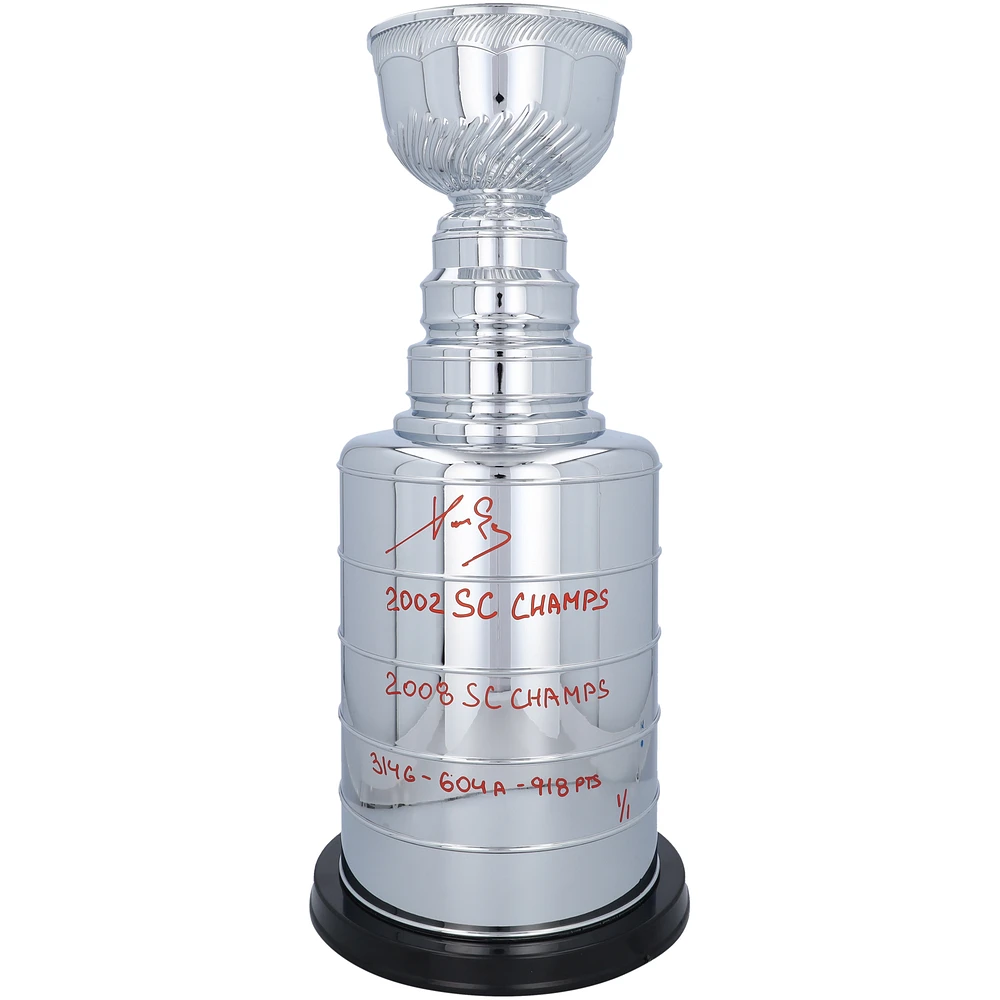 Pavel Datsyuk Detroit Red Wings Autographed 2' Replica Stanley Cup with Multiple Inscriptions - Limited Edition #1/1 - Signed in Red Ink