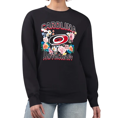 Women's G-III 4Her by Carl Banks Carolina Hurricanes Flower Logo Pullover Sweatshirt