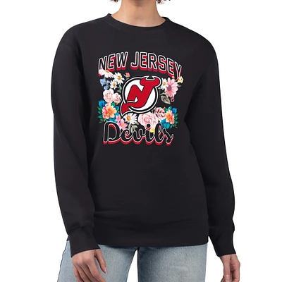 Women's G-III 4Her by Carl Banks New Jersey Devils Flower Logo Pullover Sweatshirt