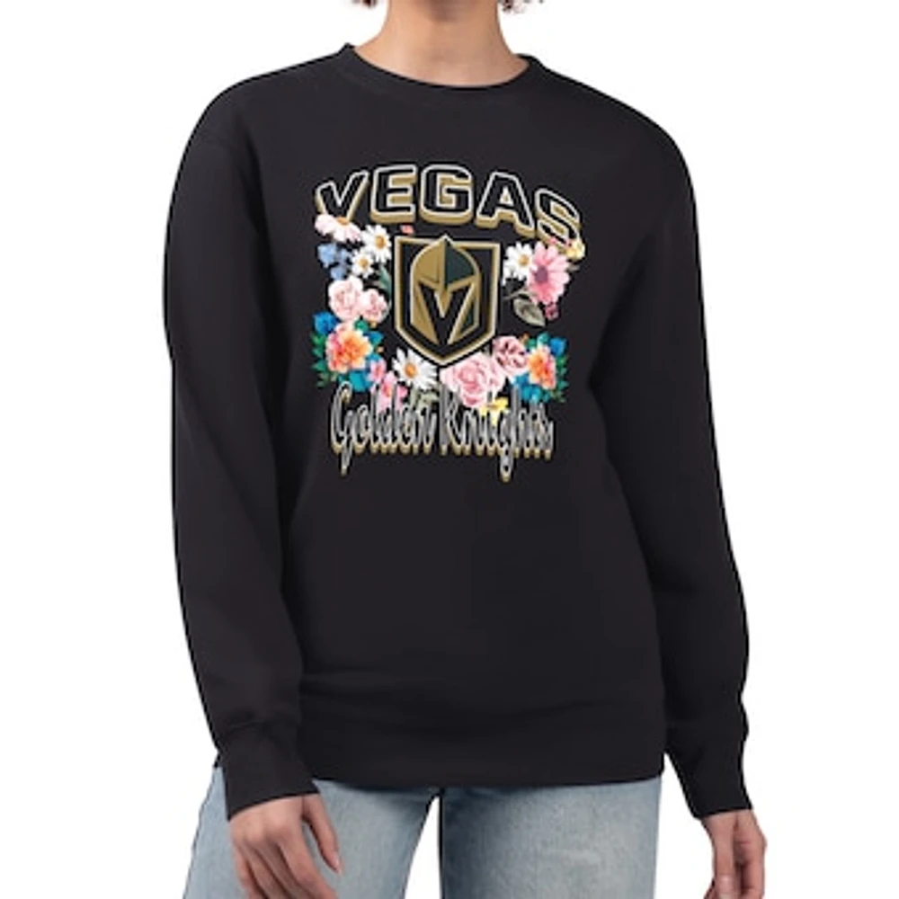 Women's G-III 4Her by Carl Banks Vegas Golden Knights Flower Logo Pullover Sweatshirt