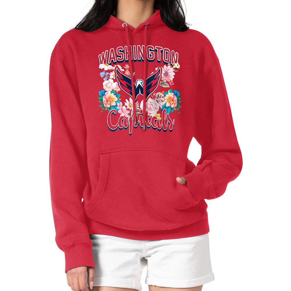 Women's G-III 4Her by Carl Banks Washington Capitals Flower Logo Pullover Hoodie