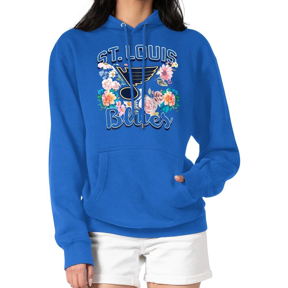 Women's G-III 4Her by Carl Banks St. Louis Blues Flower Logo Pullover Hoodie