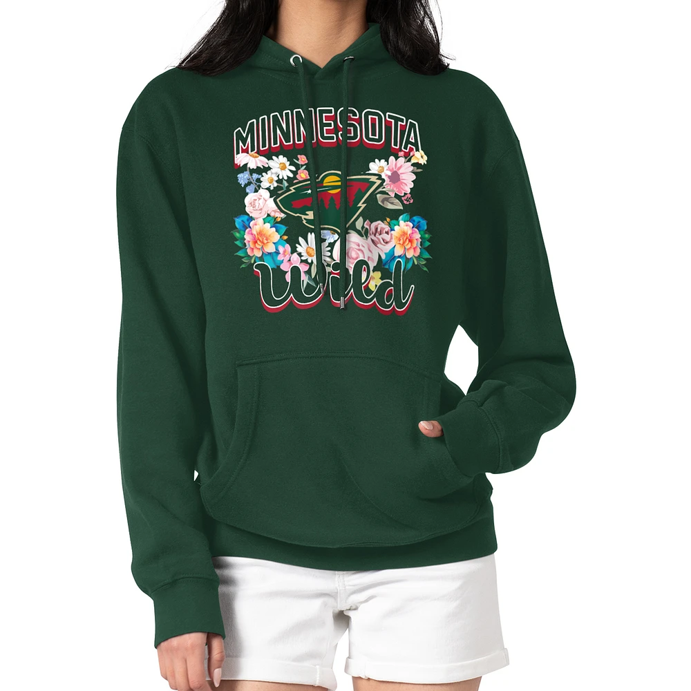 Women's G-III 4Her by Carl Banks Minnesota Wild Flower Logo Pullover Hoodie