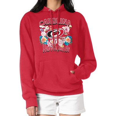 Women's G-III 4Her by Carl Banks Carolina Hurricanes Flower Logo Pullover Hoodie