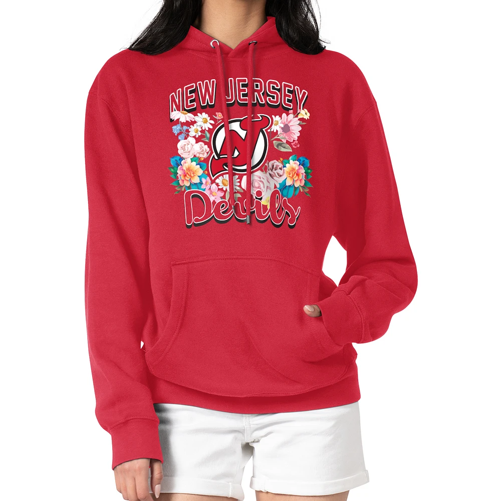 Women's G-III 4Her by Carl Banks New Jersey Devils Flower Logo Pullover Hoodie