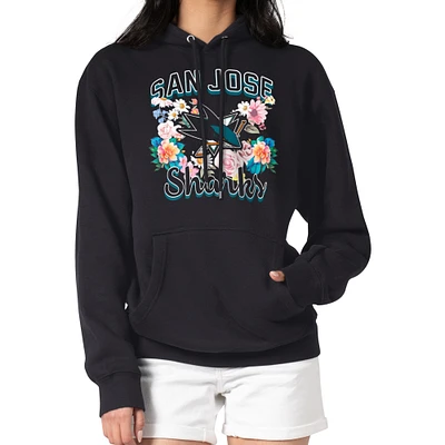 Women's G-III 4Her by Carl Banks San Jose Sharks Flower Logo Pullover Hoodie