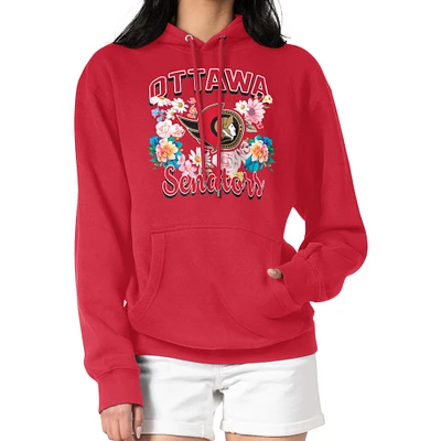 Women's G-III 4Her by Carl Banks Ottawa Senators Flower Logo Pullover Hoodie