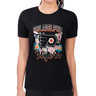 Women's G-III 4Her by Carl Banks Philadelphia Flyers Super-Slim Fit Lightweight Flower Logo T-Shirt