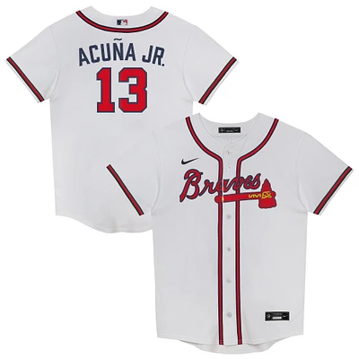 Preschool Nike Ronald Acuña Jr. White Atlanta Braves Home Replica Player Jersey