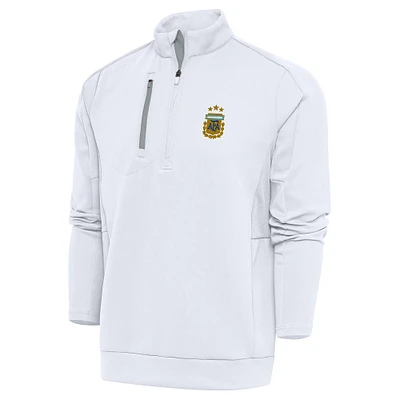 Men's Antigua White Argentina National Team Generation Quarter-Zip Pullover Top