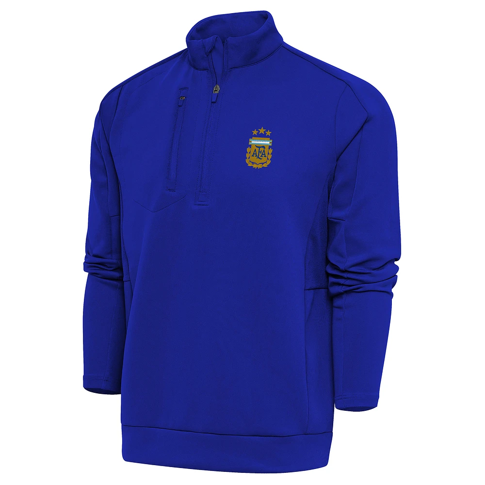 Men's Antigua Royal Argentina National Team Generation Quarter-Zip Pullover Top