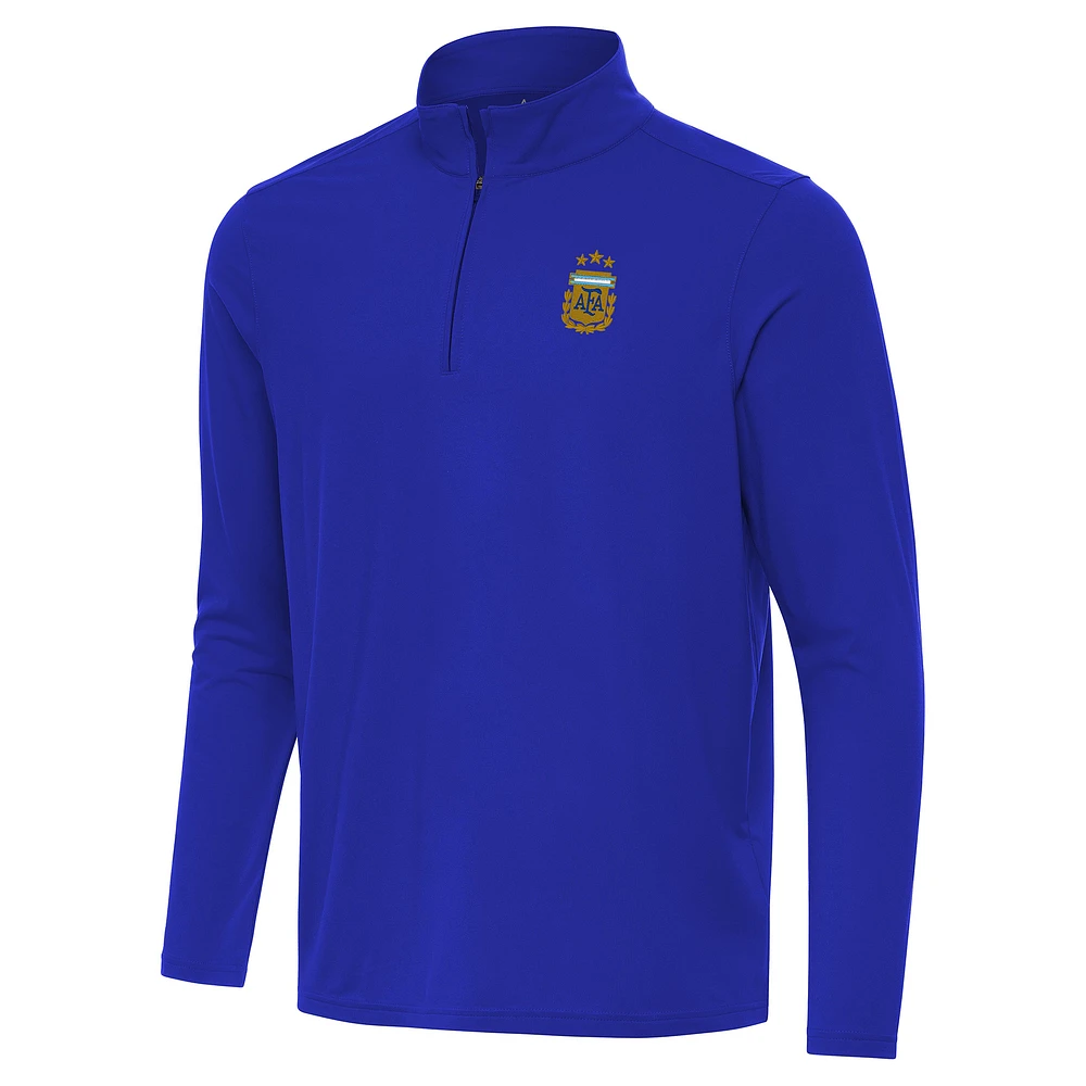 Men's Antigua Royal Argentina National Team Intent Quarter-Zip Pullover Top