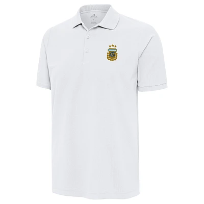 Men's Antigua White Argentina National Team Legacy Pique Polo