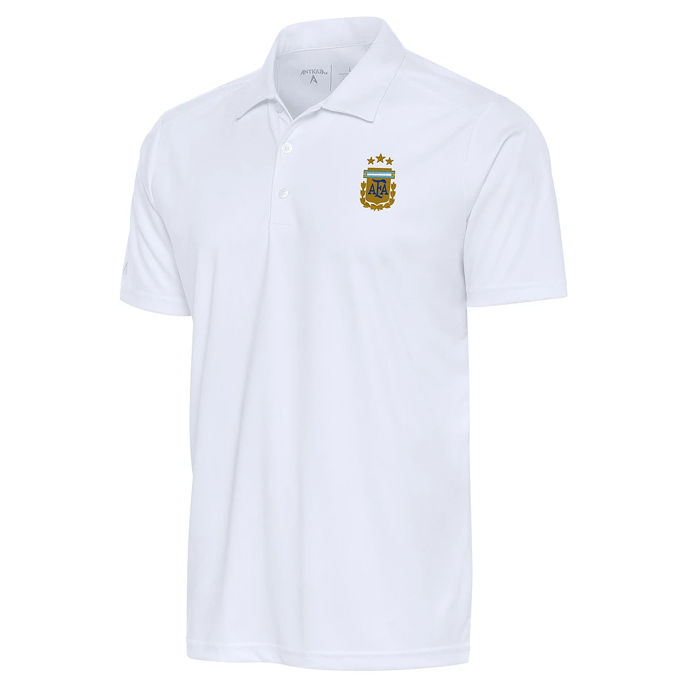 Men's Antigua White Argentina National Team Tribute Polo
