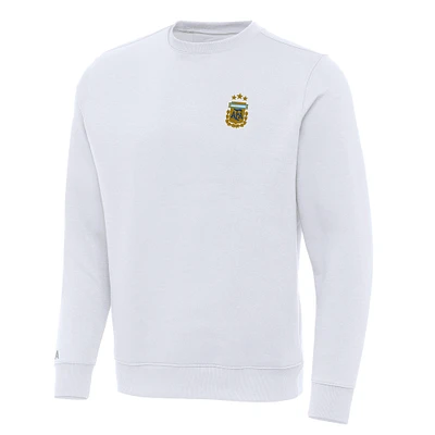 Men's Antigua White Argentina National Team Victory Pullover Sweatshirt