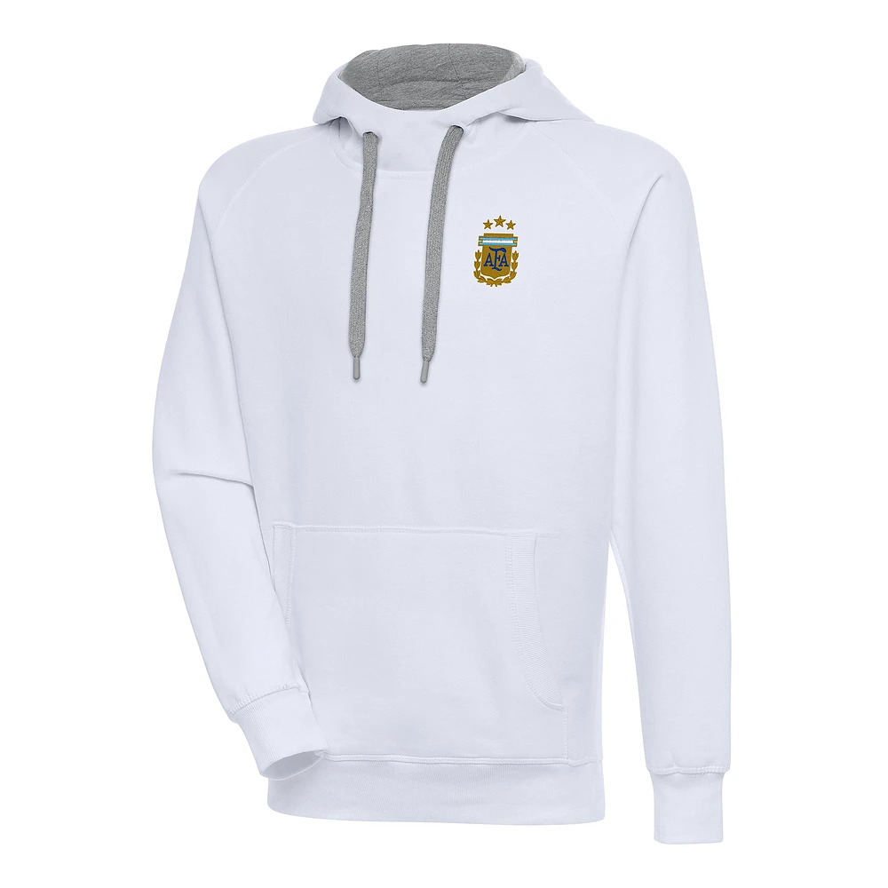 Men's Antigua White Argentina National Team Victory Pullover Hoodie