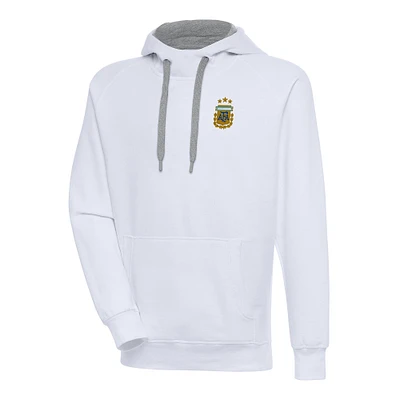Men's Antigua White Argentina National Team Victory Pullover Hoodie