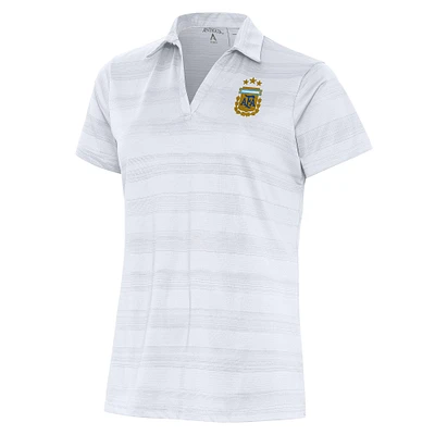 Women's Antigua White Argentina National Team Compass Polo