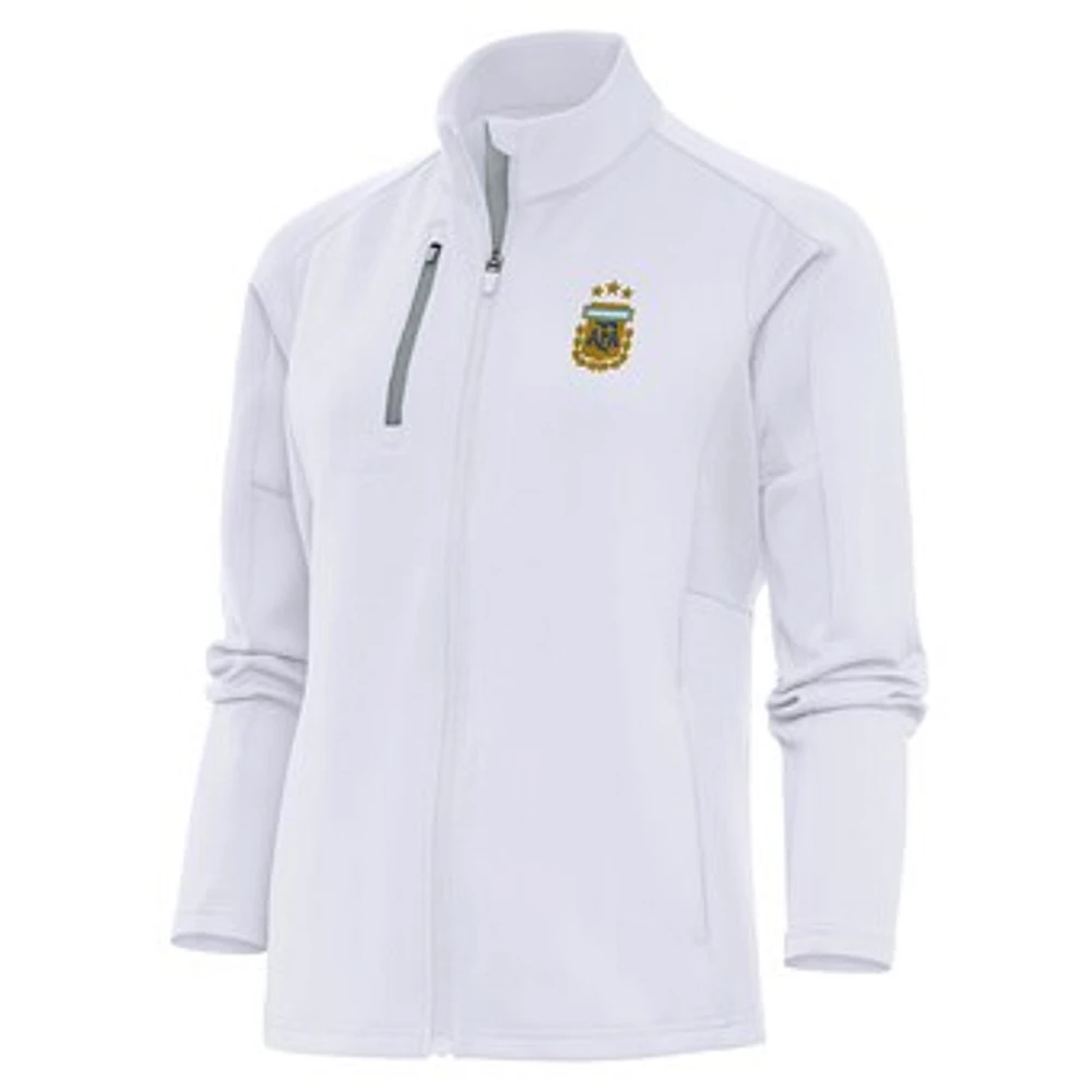 Women's Antigua White Argentina National Team Generation Full-Zip Jacket