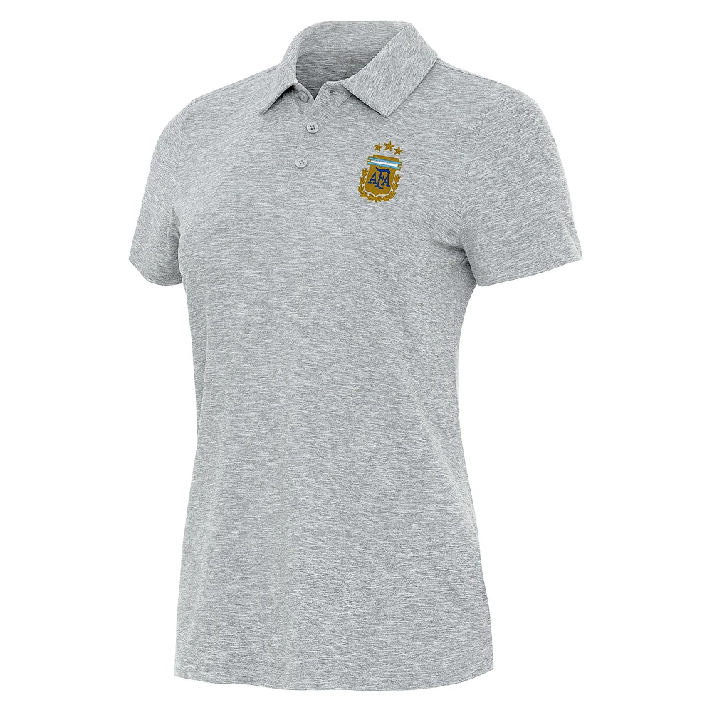 Women's Antigua Heather Gray Argentina National Team Matter Polo