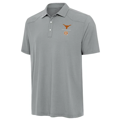 Men's Antigua Gray Texas Longhorns SEC Western Polo