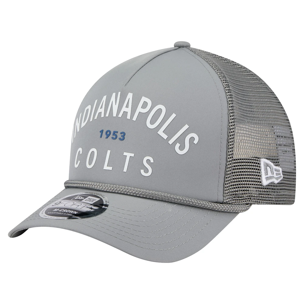 Men's New Era Graphite Indianapolis Colts Active Minimalist M-Crown A-Frame 9FORTY Adjustable Hat