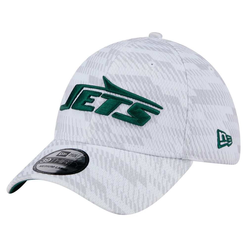 Men's New Era White New York Jets Gameday Graded 39THIRTY Flex Hat