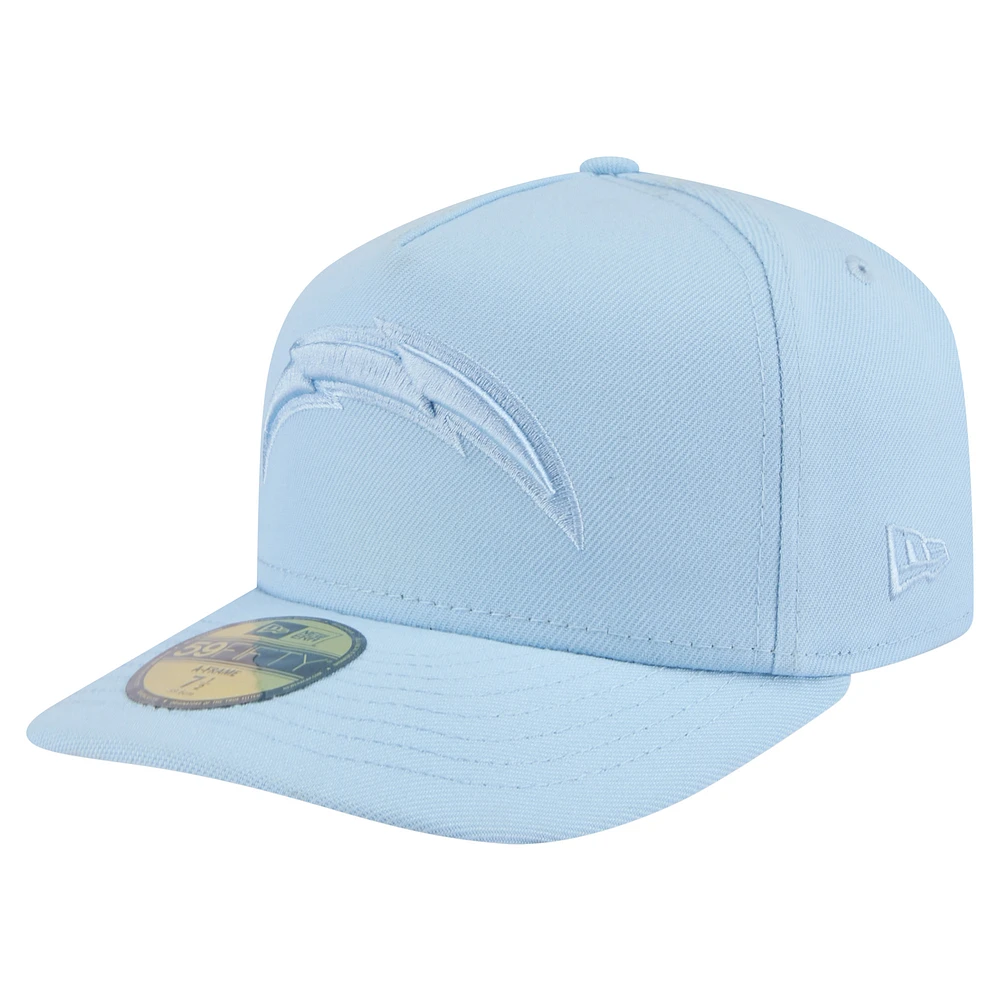 Men's New Era Light Blue Los Angeles Chargers Color Pack A-Frame 59FIFTY Fitted Hat