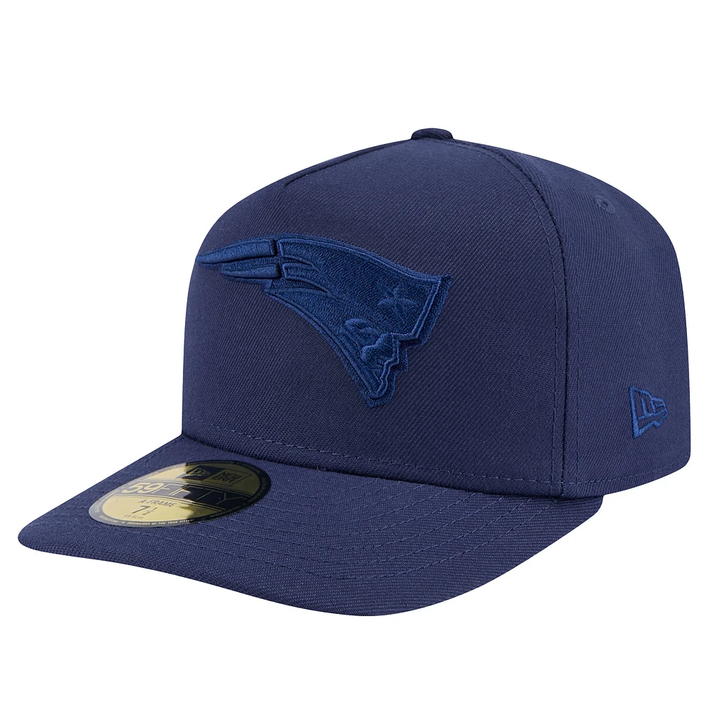 Men's New Era Navy England Patriots Color Pack A-Frame 59FIFTY Fitted Hat