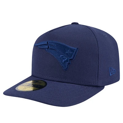 Men's New Era Navy England Patriots Color Pack A-Frame 59FIFTY Fitted Hat
