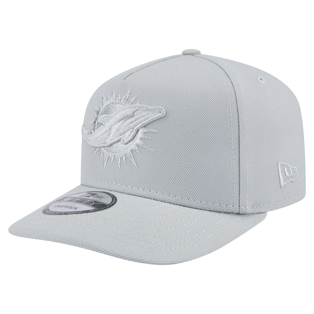 Men's New Era Gray Miami Dolphins Color Pack 9FIFTY Snapback Hat