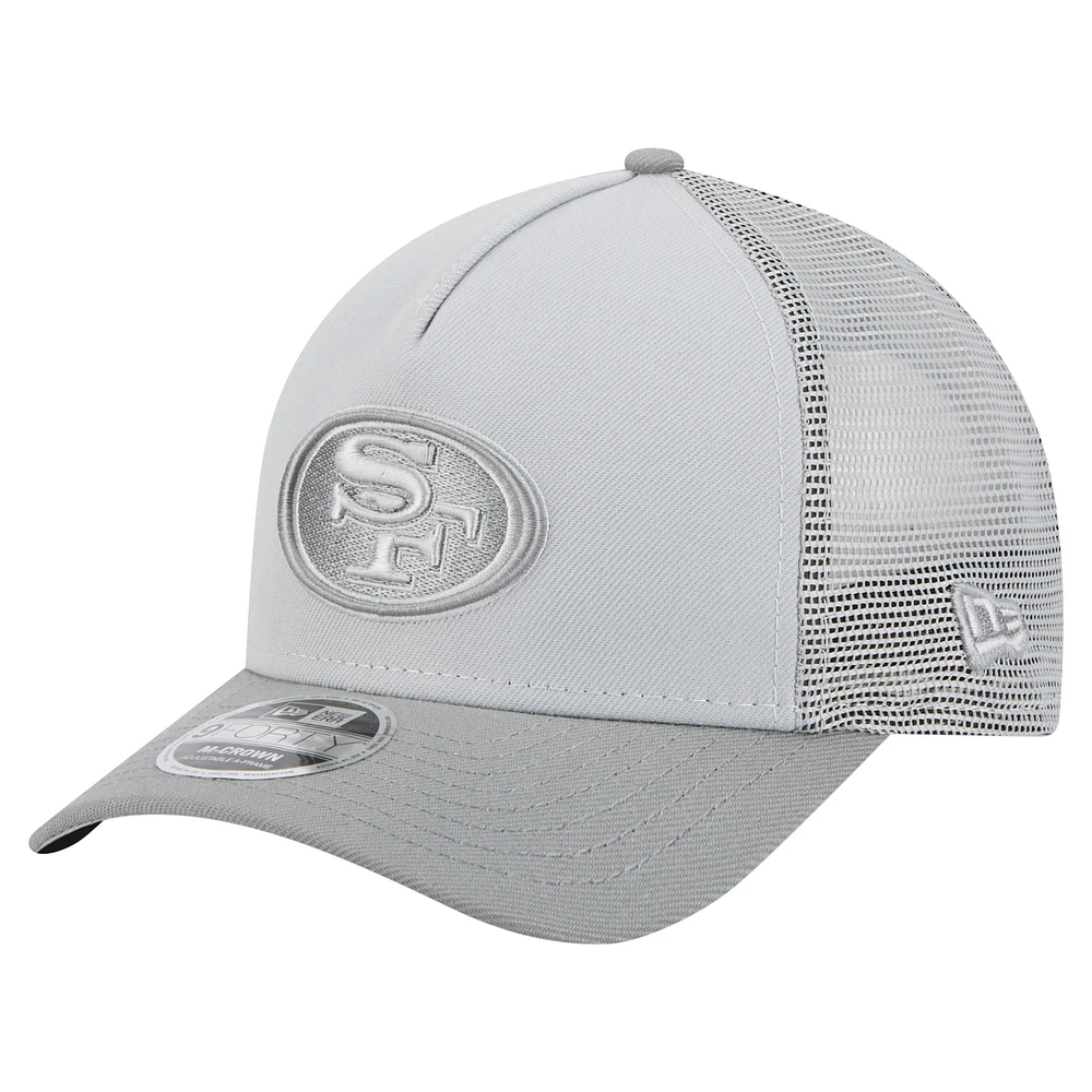 Men's New Era Gray San Francisco 49ers Domain 9FORTY A-Frame Trucker Adjustable Hat