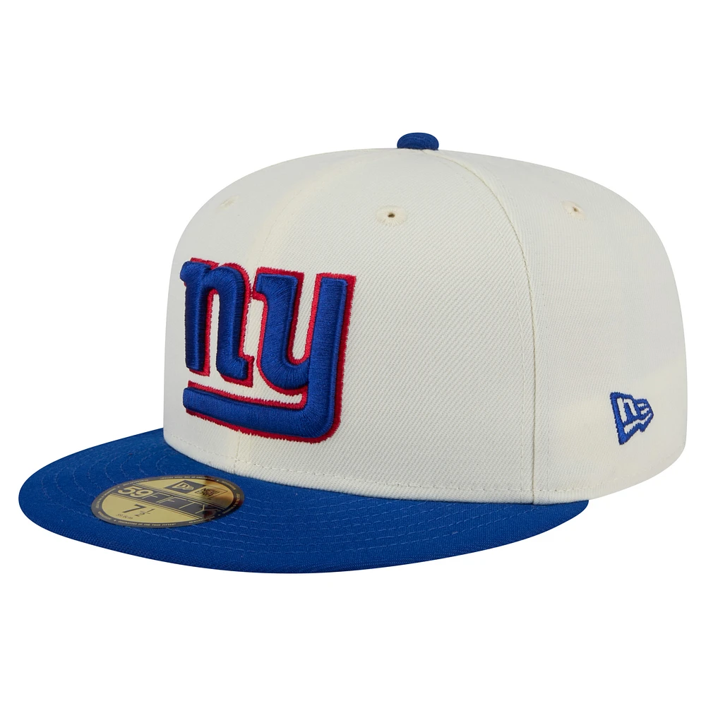 Men's New Era Cream/Royal York Giants Main 59FIFTY Fitted Hat