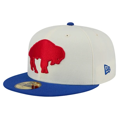 Men's New Era Cream/Royal Buffalo Bills Main 59FIFTY Fitted Hat