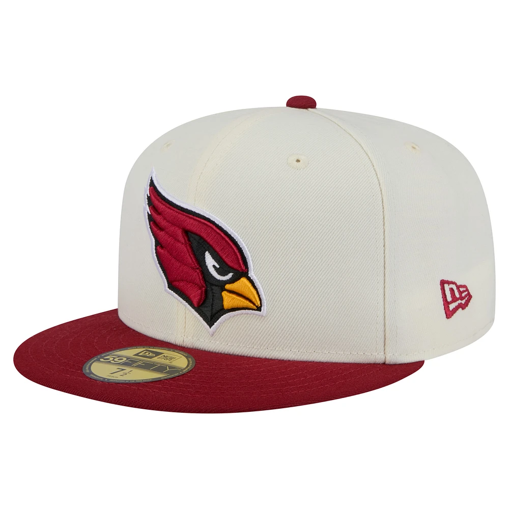 Men's New Era Cream/Cardinal Arizona Cardinals Main 59FIFTY Fitted Hat