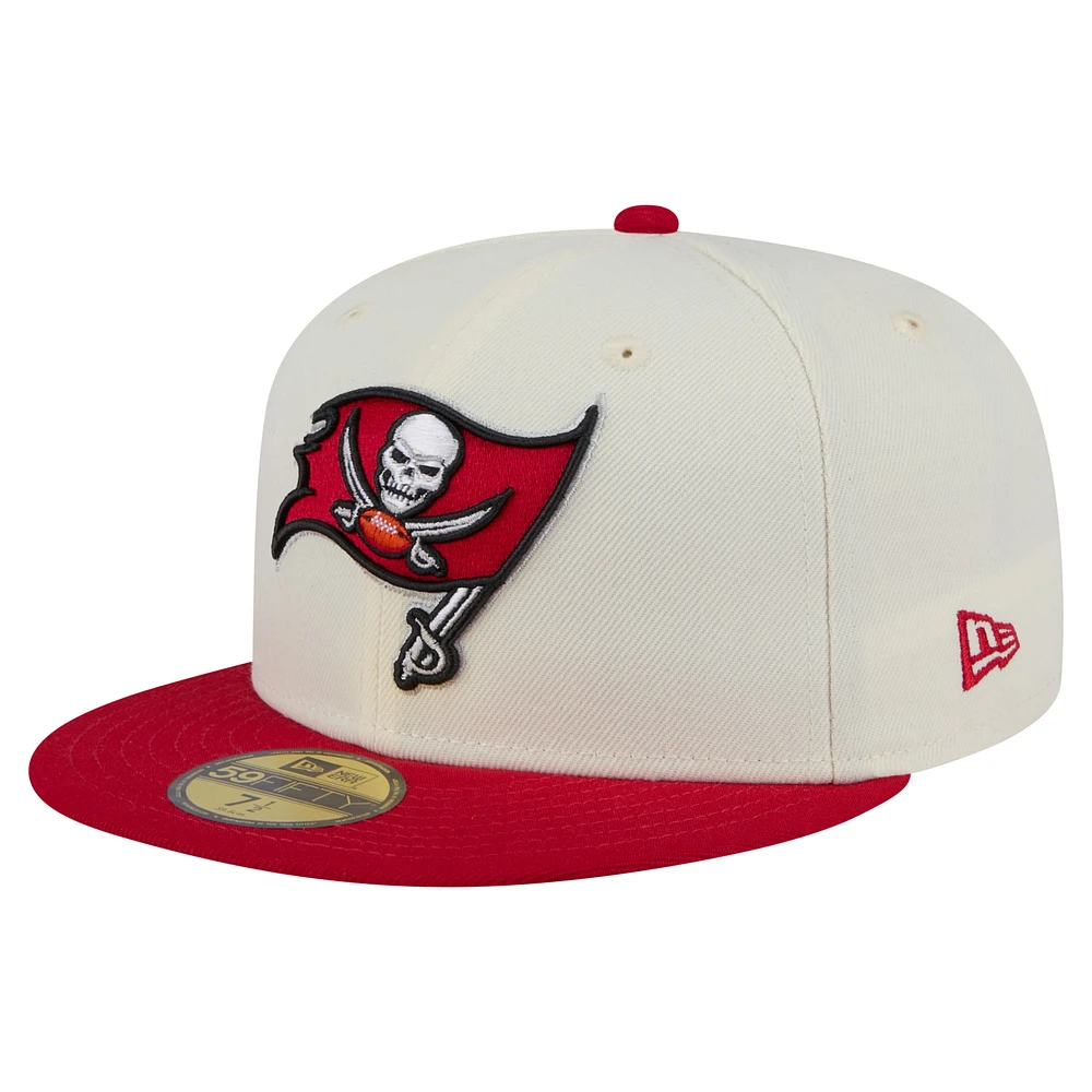 Men's New Era Cream/Red Tampa Bay Buccaneers Main 59FIFTY Fitted Hat