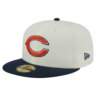 Men's New Era Cream/Navy Chicago Bears Main 59FIFTY Fitted Hat