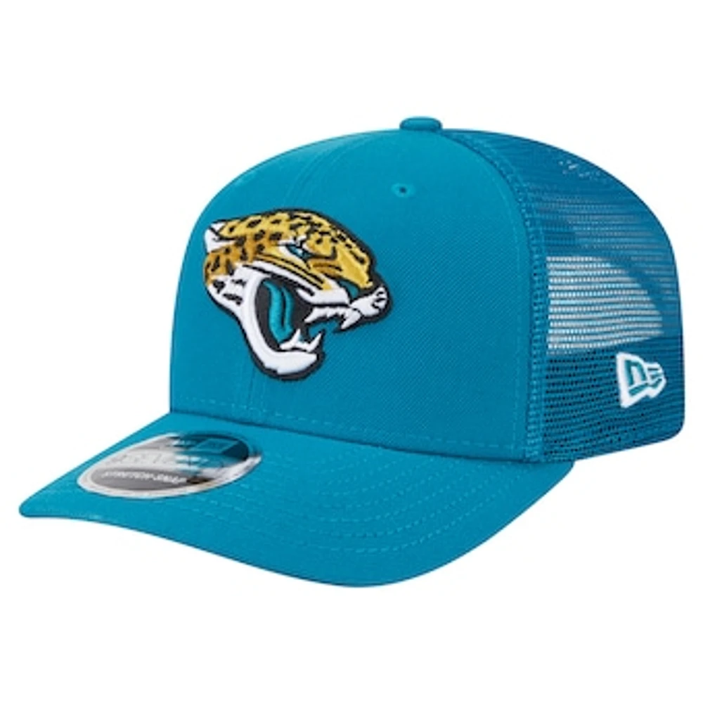 Men's New Era Teal Jacksonville Jaguars Main Trucker 9SEVENTY Stretch-Snap Hat
