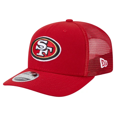 Men's New Era Scarlet San Francisco 49ers Main Trucker 9SEVENTY Stretch-Snap Hat