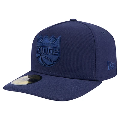 Men's New Era Navy Sacramento Kings Colorpack A-Frame Pinch Front 59FIFTY Fitted Hat