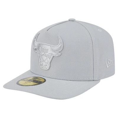 Men's New Era Gray Chicago Bulls Colorpack A-Frame Pinch Front 59FIFTY Fitted Hat